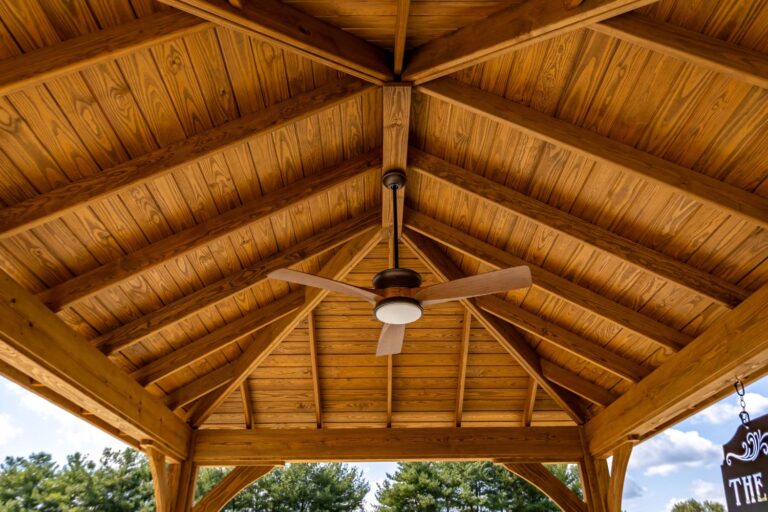 12x16 Cheyenne Wood Pavilion ceiling and fan 768x512 f50 50