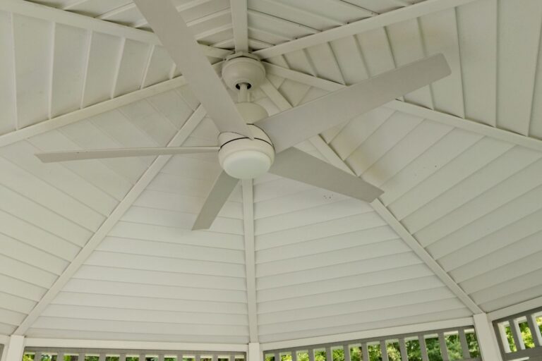 Ceiling fan in 12' Octagon Vinyl Gazebo