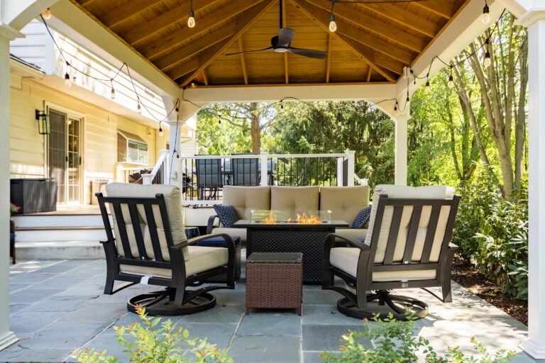 Inside of 12x16 Shoreline Vinyl Pavilion