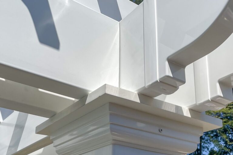 Inside corner or 8x14 White Cancun Vinyl Pergola