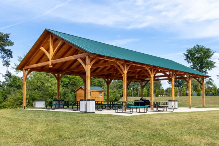 30x60 Kingston Timber Frame Pavilion in Downingtown PA Corner View