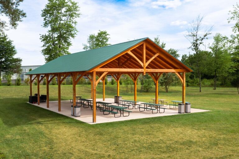30x60 Kingston Timber Frame Pavilion in Downingtown PA, Front View