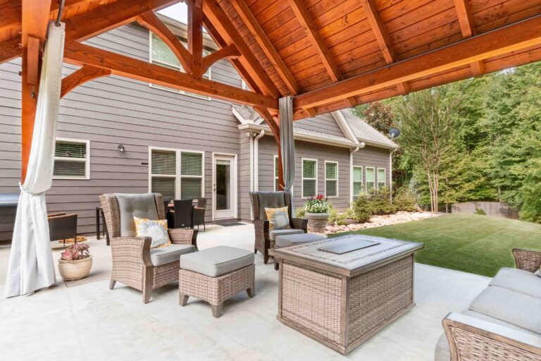 Inside Kingston Pro Timber Frame Pavilion in Jefferson GA
