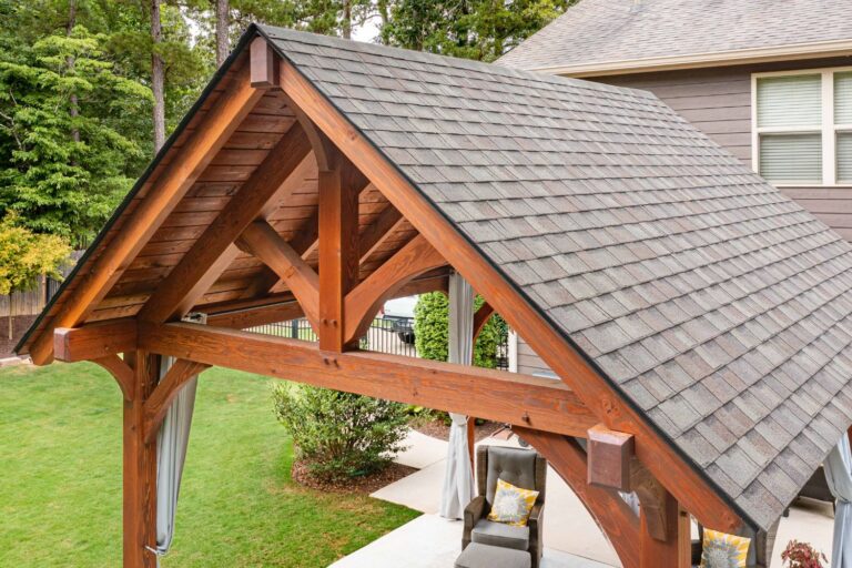 Roof of Kingston Pro Timber Frame Pavilion in Jefferson GA