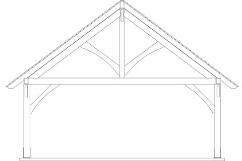Stencil of Kingston Pro, front facing with truss and posts