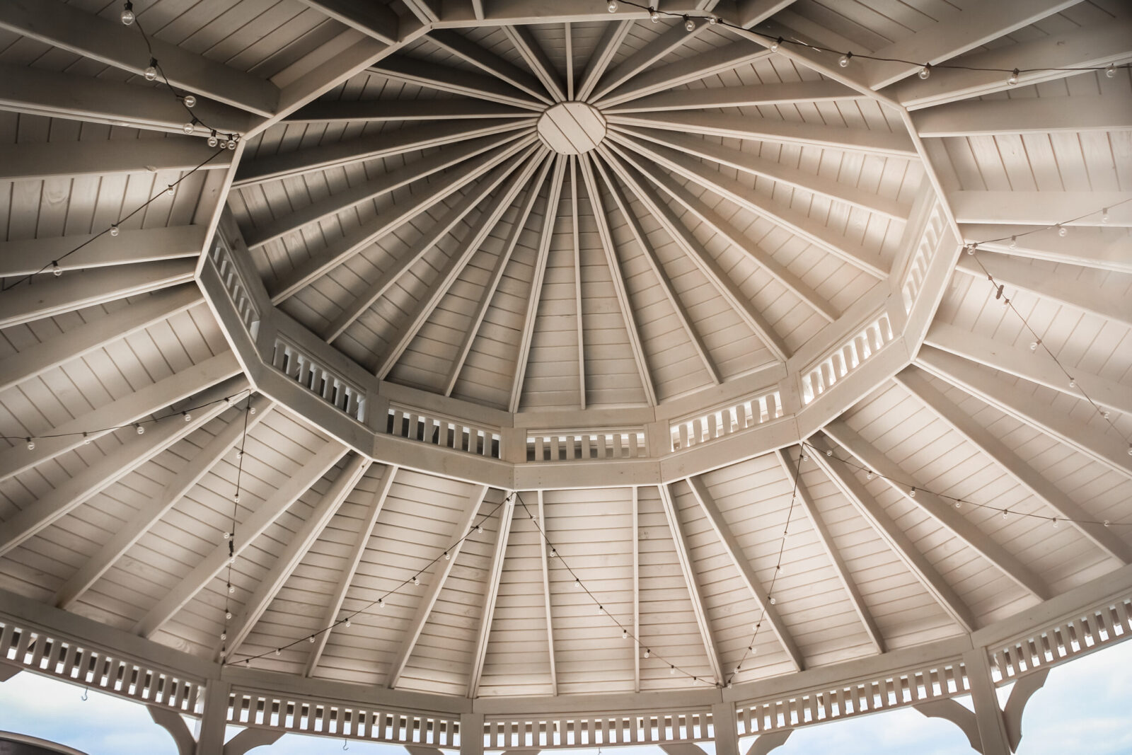 roof design in luxury wood gazebo