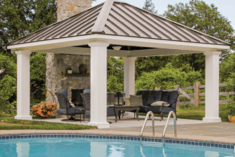 exterior of a modern caribbean pavilion for sale