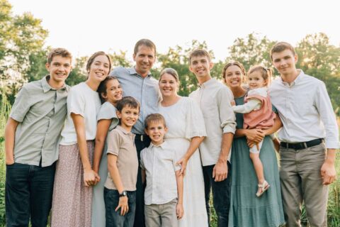 Calvin King surrounded by family