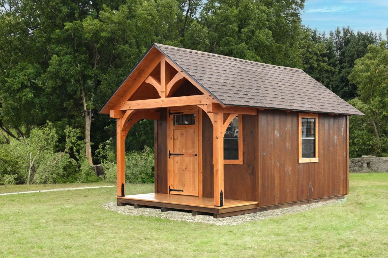 Somerset Timber Frame shed in grass
