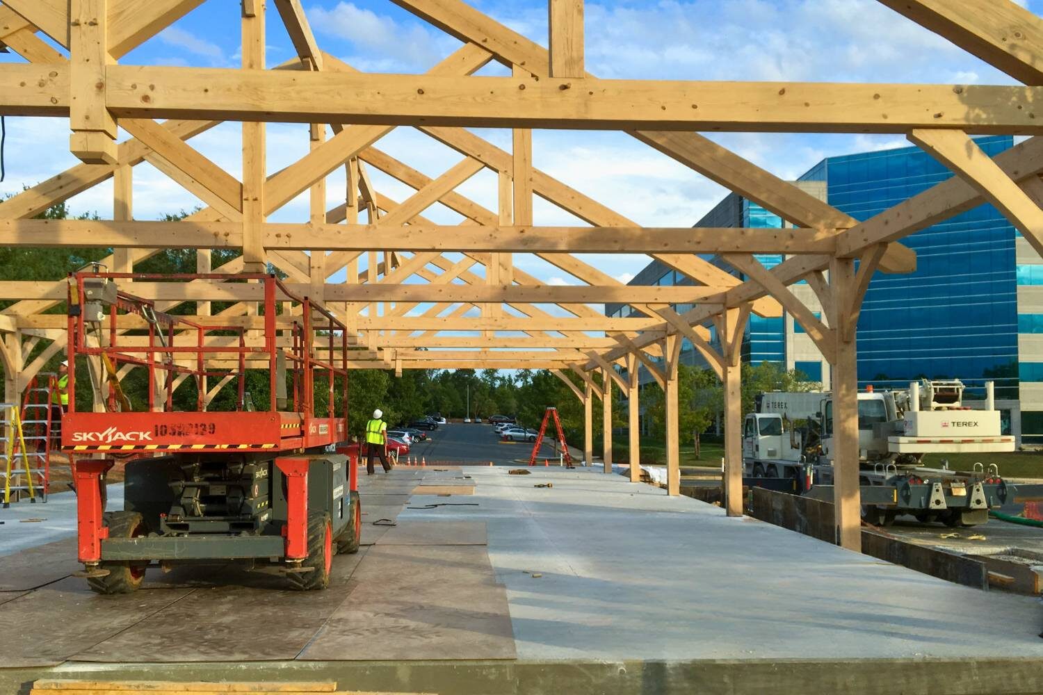 Timber Frame pavilion construction