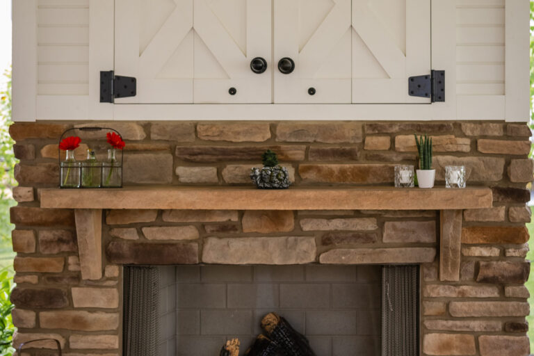 backyard pavilion with fireplace pa