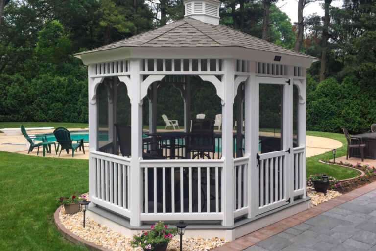 oval gazebo pool house