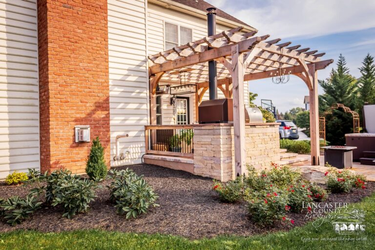 outdoor wooden pergola