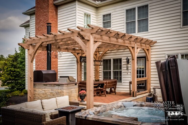 Heavy timber wooden pergola pa