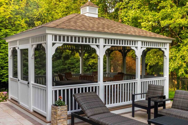 outside of a 12x16 vinyl rectangle gazebo in south orange village NJ