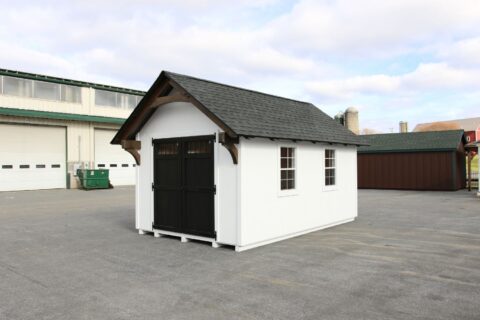 lancaster white & black driftwood sheds