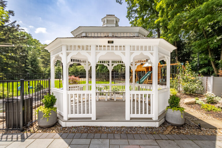 10x14 vinyl gazebo pictured from the front