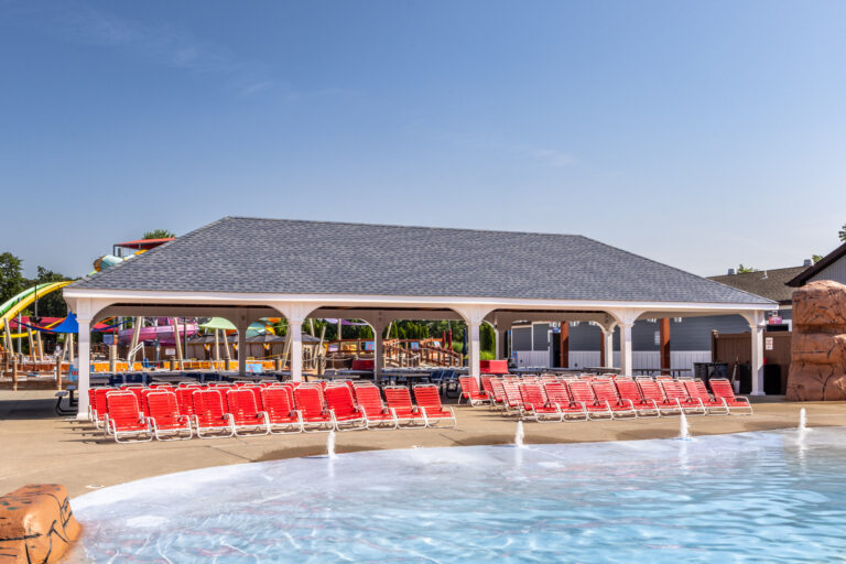 Pavilion by pool.