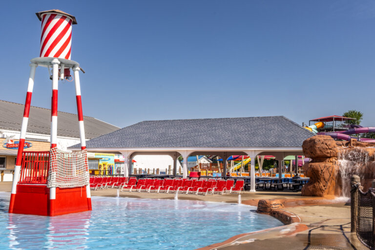 Pavilion next to pool.