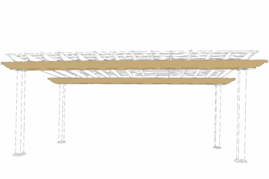 carolina vinyl free standing pergola beams