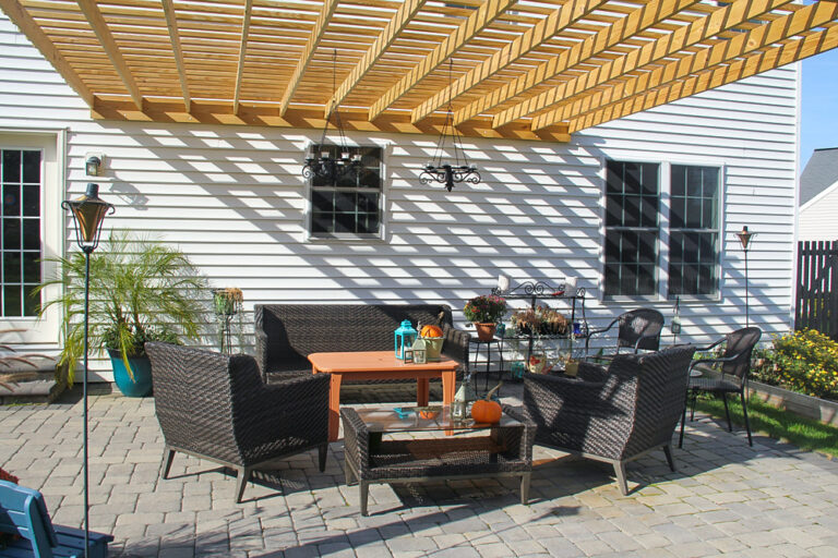 patio garden pergola attached to house
