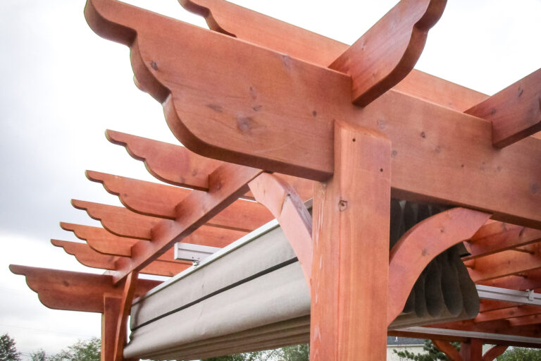 outdoor wooden pergola with cedar in collegeville