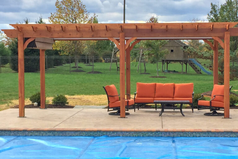 cedar wood pergola post and braces