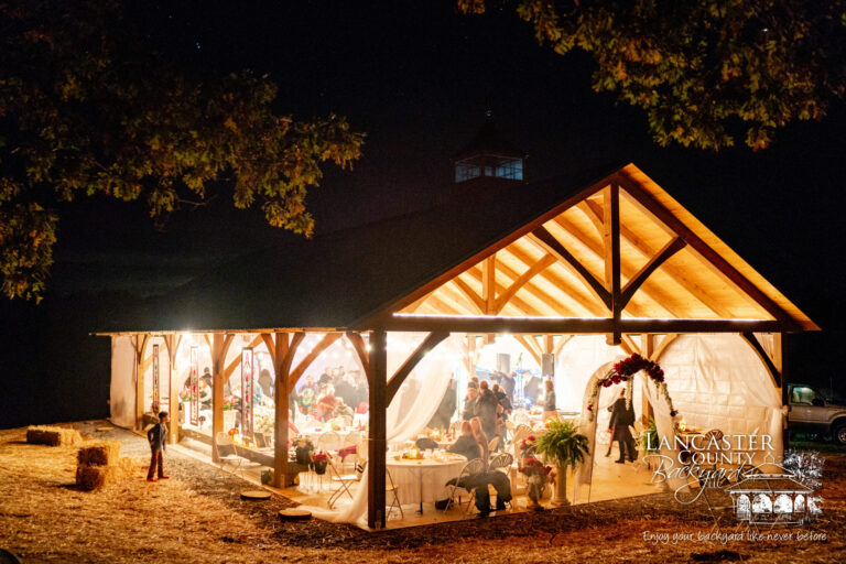 wedding pavilion with lights