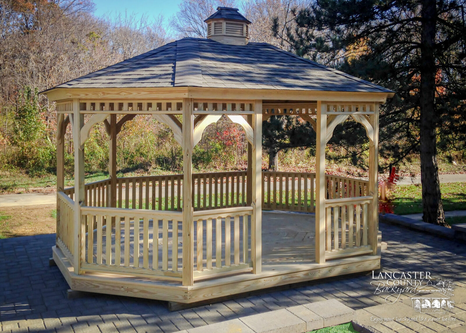 wooden gazebo by amish craftsmen in pa