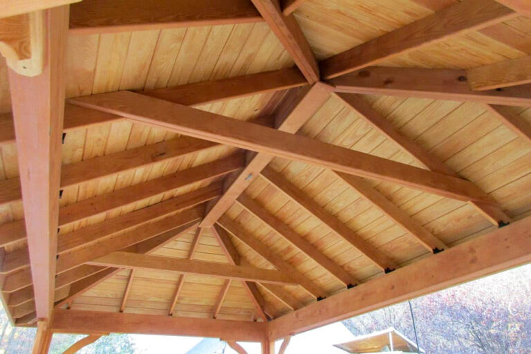 roof braces on a pavilion underside