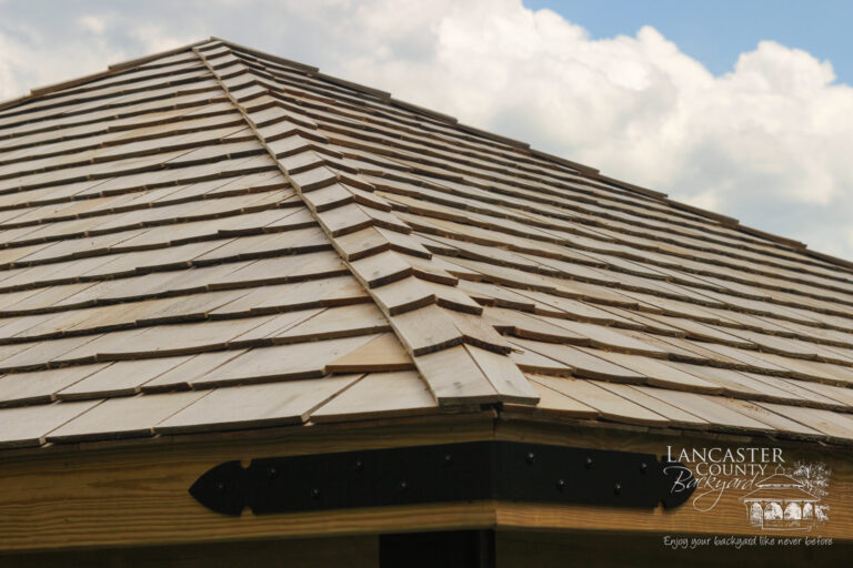 20x20 Wooden Commercial Pavilion with slate roof