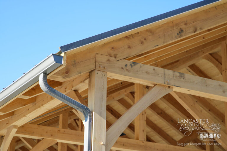 40x80 large commercial timber frame pavilion with spouting