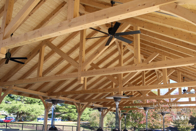 40x80 large commercial pavilion with ceiling fans