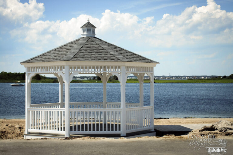 octagon gazebo by river