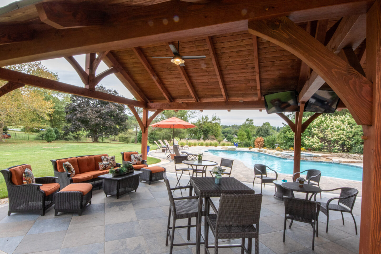 eat and relax in a kingston large pavilion