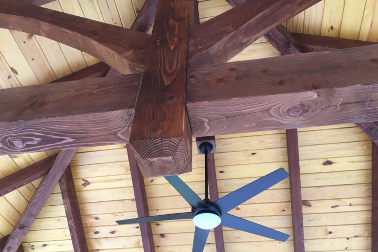 30×45 montford vinyl pavilion with timber frame trusses