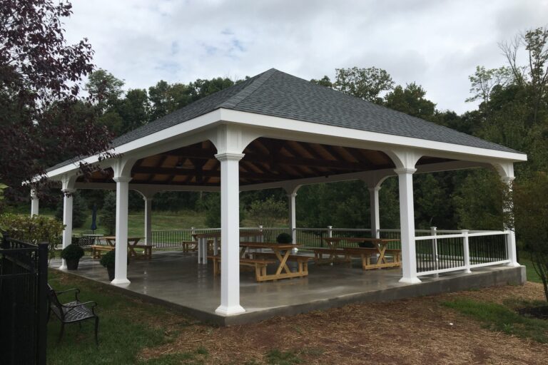 montford pavilion with timber frame trusses