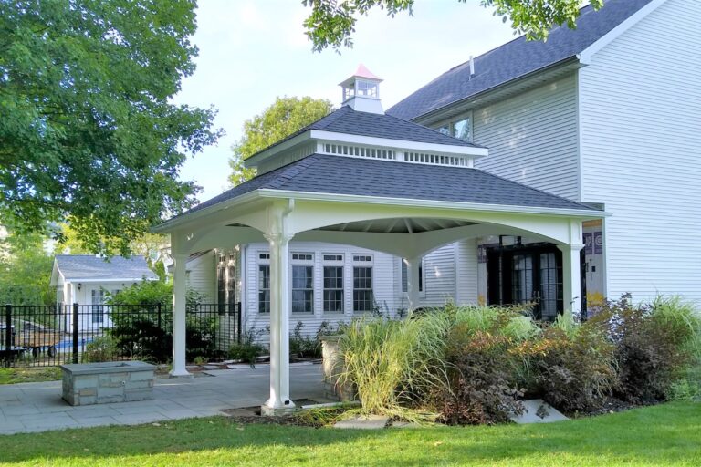 17x19 double roof montford pavilion curved beam trim
