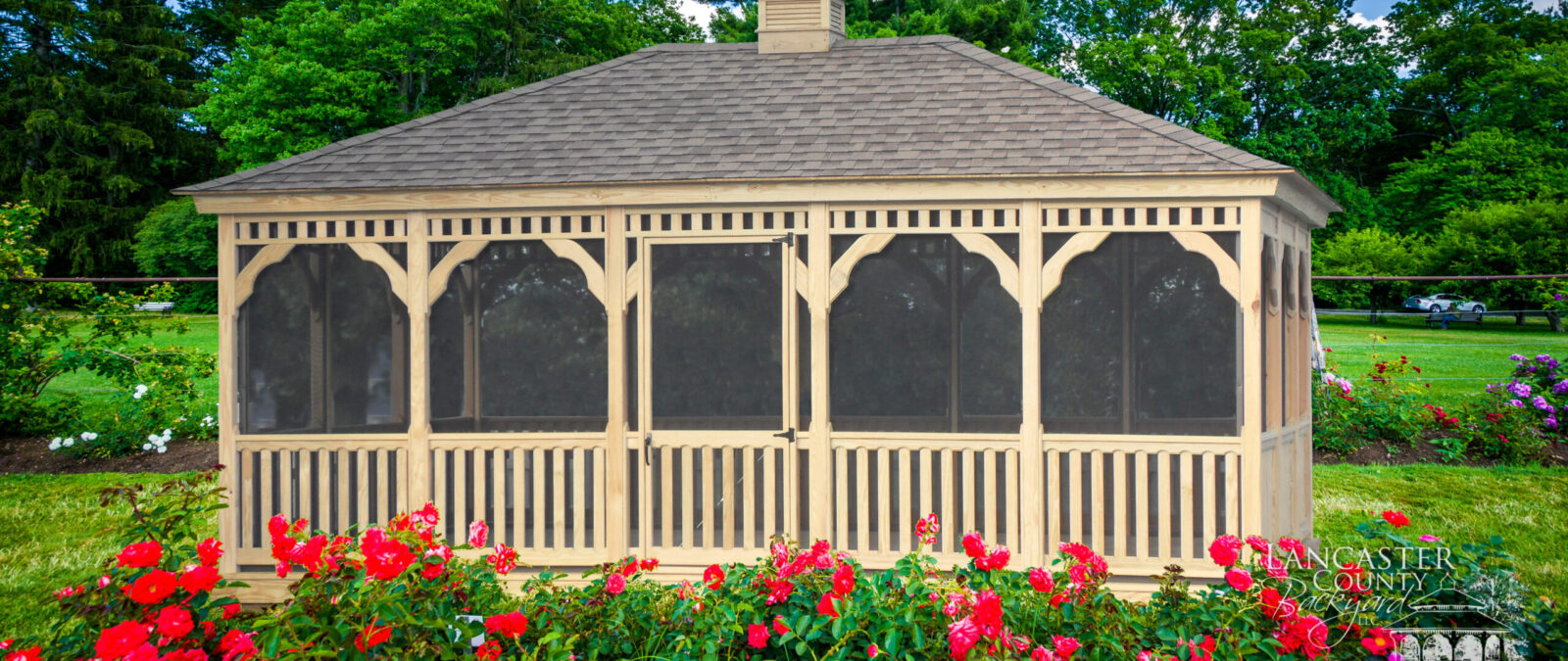 wood rectangle gazebo