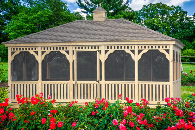 wood rectangle gazebo