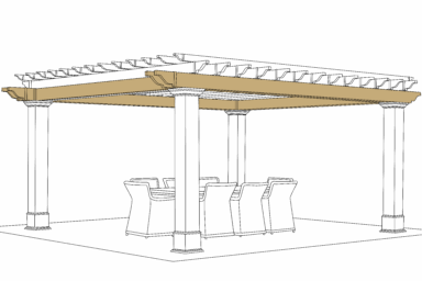 cancun modern backayrd pergola beams