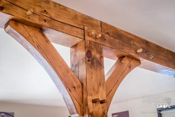 custom timber framing in a house in pennsylvania