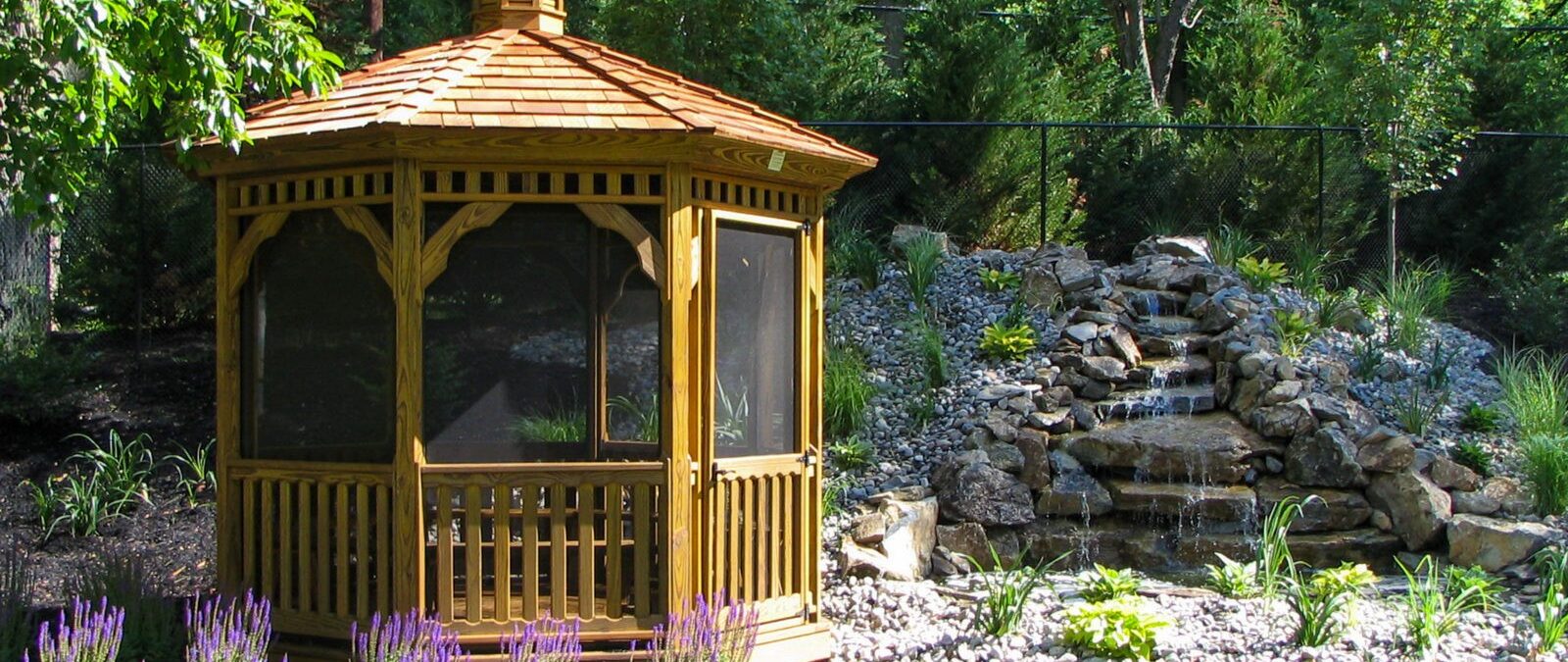 A Permanent Irresistible Wooden Gazebo At The Backyard