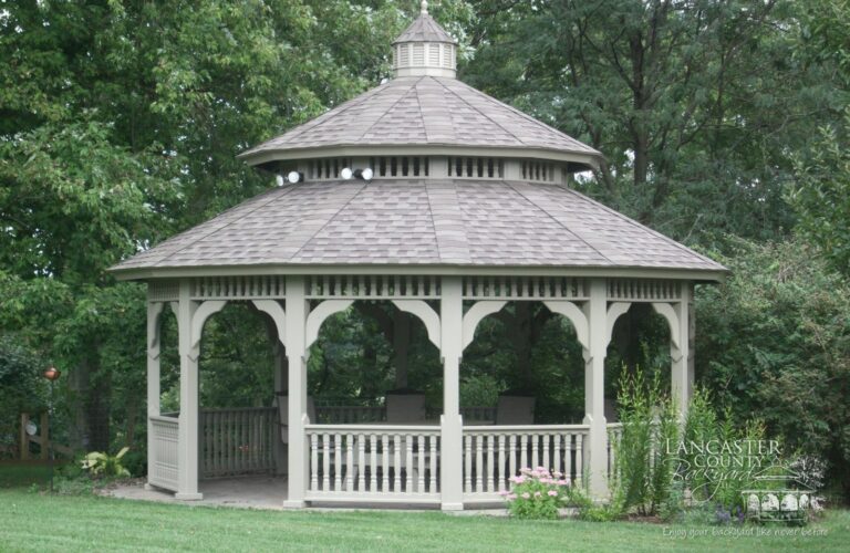 An irresistable permanent gazebo with asphalt shingles 768x500 f50 50