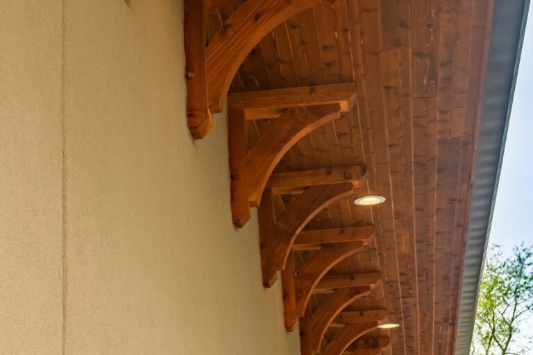 beautiful custom timber framing with lighting
