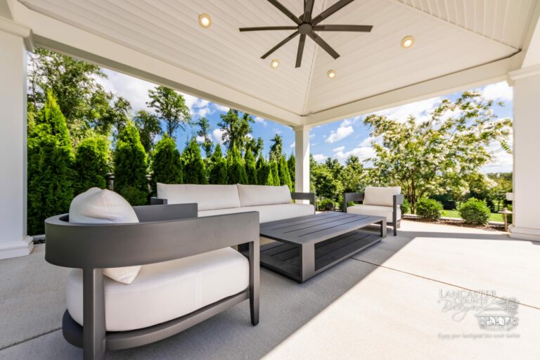14x18 vinyl caribbean pavilion with beautiful outdoor furniture