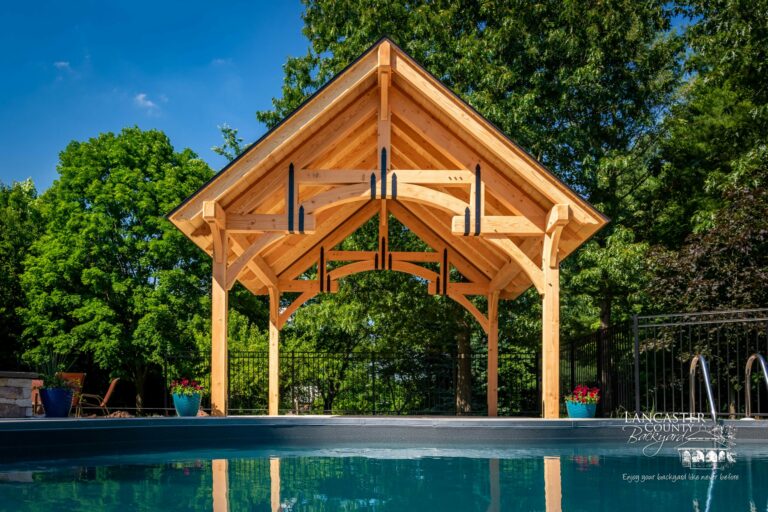 16x18 grand teton timber frame pavilion in mohnton pa
