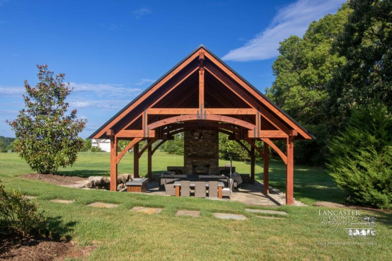 outdoor timber frame pavilion