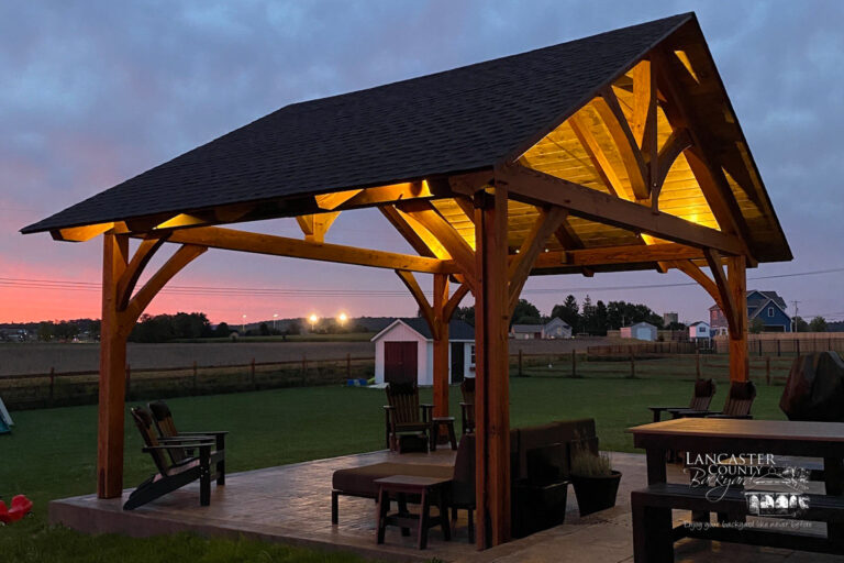 20x16 timber frame pavilion structure in stevens pa