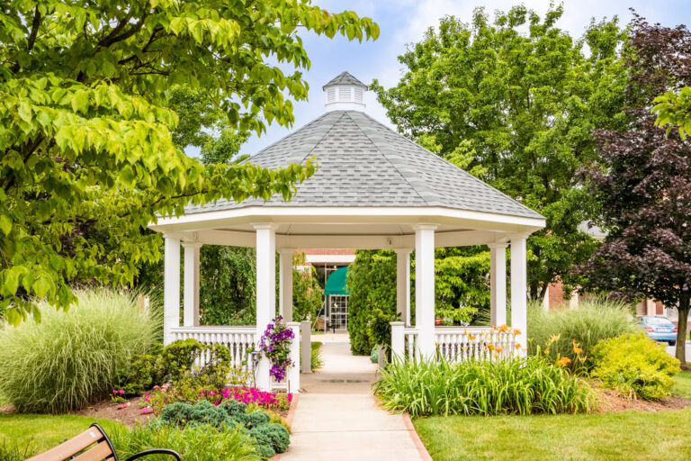19' octagon gazebo with landscaping